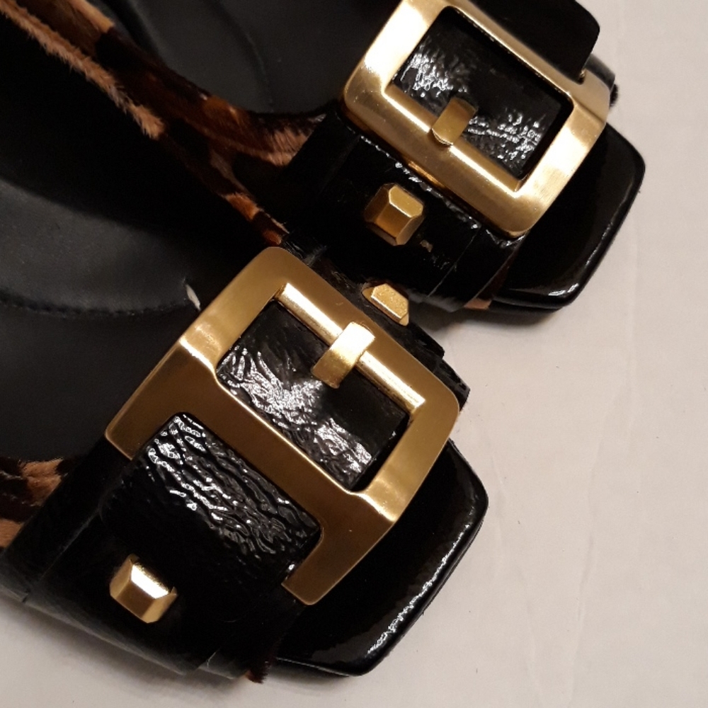 BCBG Maxazria/Leapord Print/Calf Hair/ Wedge Heels - Picture 9 of 16